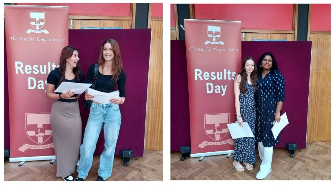 Students celebrating their results